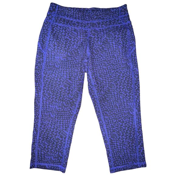 Tek Gear Purple Black Geometric Print Capri Leggings Athletic Compression Small - Picture 11 of 16